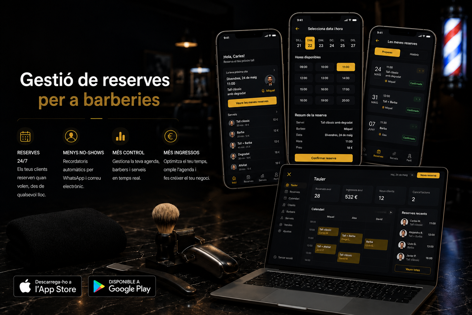 Gestión de reservas para barberías