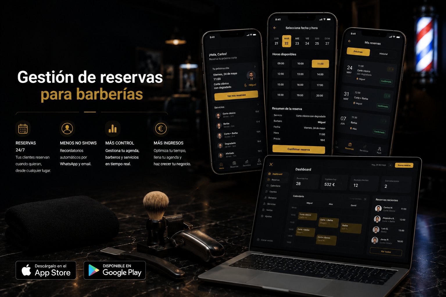Gestión de reservas para barberías