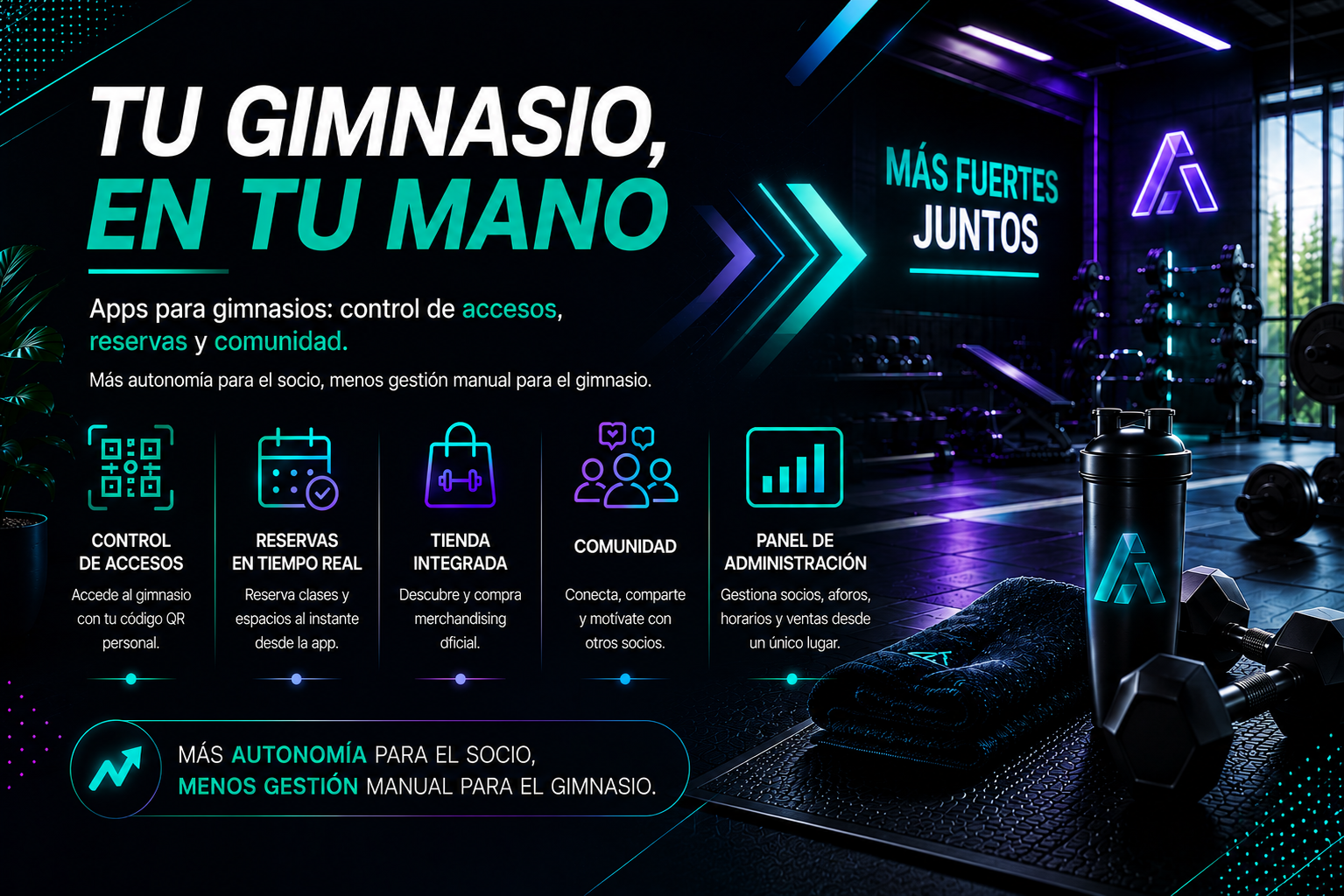 Apps para gimnasios: control de accesos, reservas y comunidad