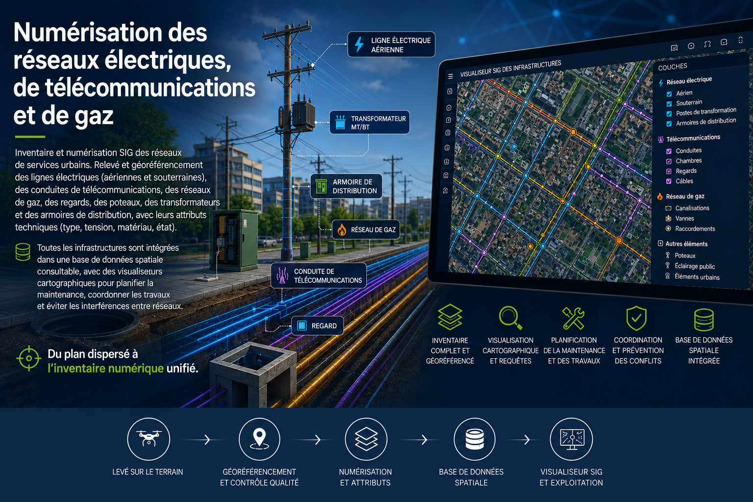 Digitalización de redes eléctricas, telefónicas y de gas